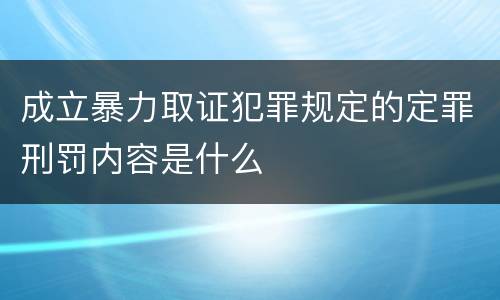成立暴力取证犯罪规定的定罪刑罚内容是什么