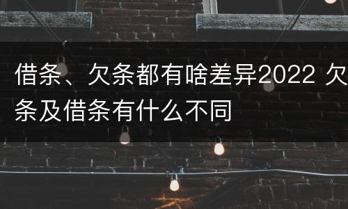 借条、欠条都有啥差异2022 欠条及借条有什么不同