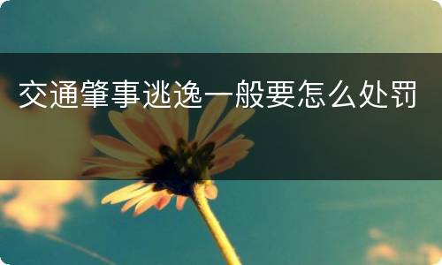 交通肇事逃逸一般要怎么处罚