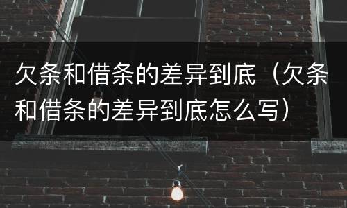 欠条和借条的差异到底（欠条和借条的差异到底怎么写）