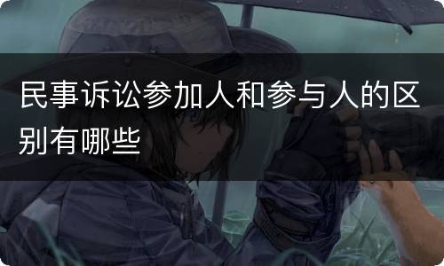 民事诉讼参加人和参与人的区别有哪些