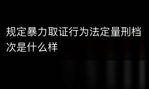 规定暴力取证行为法定量刑档次是什么样