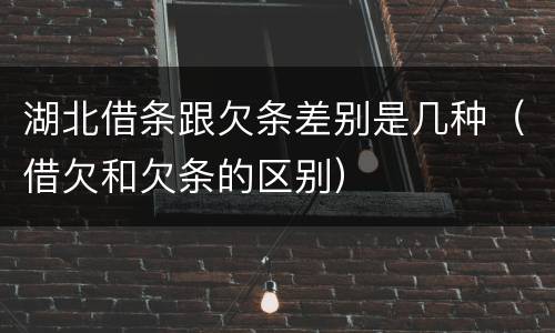 湖北借条跟欠条差别是几种（借欠和欠条的区别）