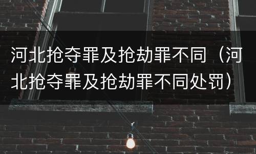 河北抢夺罪及抢劫罪不同（河北抢夺罪及抢劫罪不同处罚）