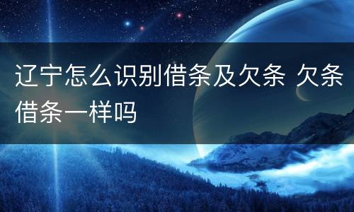 辽宁怎么识别借条及欠条 欠条借条一样吗