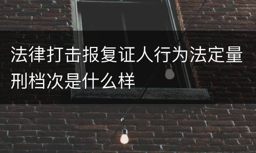 法律打击报复证人行为法定量刑档次是什么样