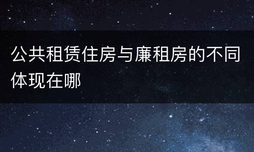 公共租赁住房与廉租房的不同体现在哪