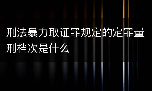 刑法暴力取证罪规定的定罪量刑档次是什么