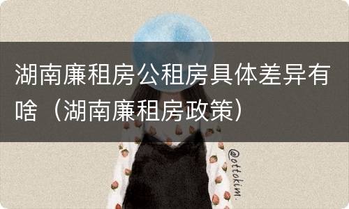 湖南廉租房公租房具体差异有啥（湖南廉租房政策）