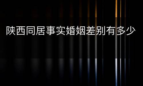 陕西同居事实婚姻差别有多少