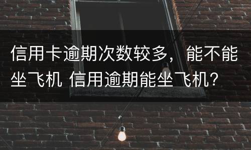 信用卡逾期次数较多，能不能坐飞机 信用逾期能坐飞机?