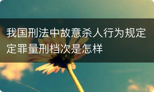 我国刑法中故意杀人行为规定定罪量刑档次是怎样