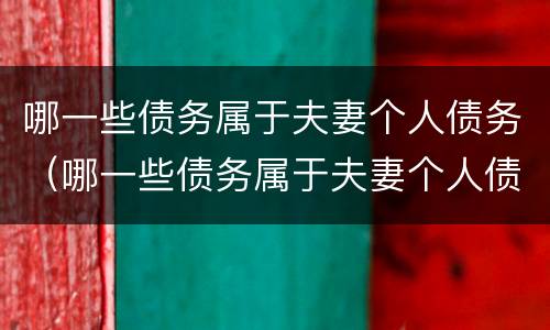 哪一些债务属于夫妻个人债务（哪一些债务属于夫妻个人债务范围）
