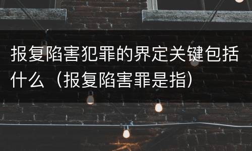 报复陷害犯罪的界定关键包括什么（报复陷害罪是指）
