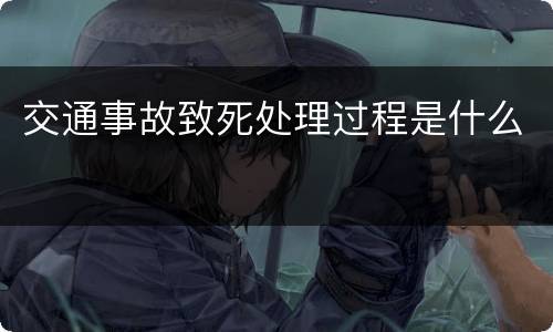 交通事故致死处理过程是什么