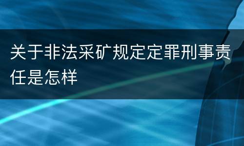 关于非法采矿规定定罪刑事责任是怎样