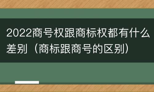 2022商号权跟商标权都有什么差别（商标跟商号的区别）