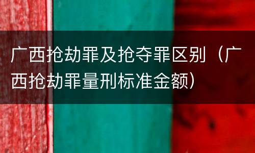 广西抢劫罪及抢夺罪区别（广西抢劫罪量刑标准金额）