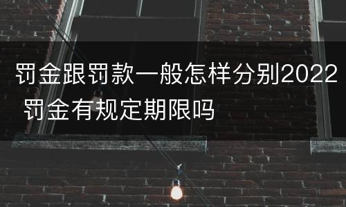 罚金跟罚款一般怎样分别2022 罚金有规定期限吗