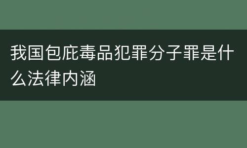 我国包庇毒品犯罪分子罪是什么法律内涵