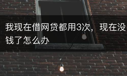 我现在借网贷都用3次，现在没钱了怎么办