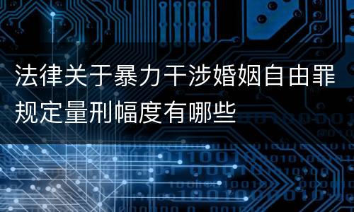 法律关于暴力干涉婚姻自由罪规定量刑幅度有哪些