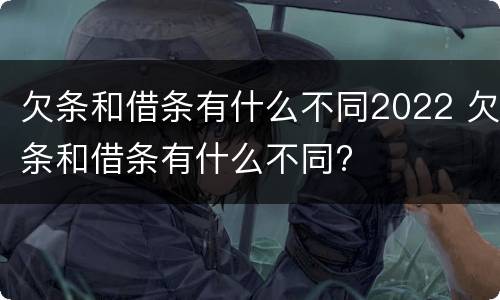 欠条和借条有什么不同2022 欠条和借条有什么不同?