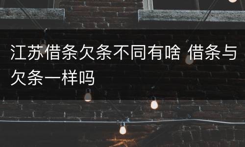 江苏借条欠条不同有啥 借条与欠条一样吗