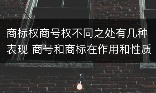 商标权商号权不同之处有几种表现 商号和商标在作用和性质上的区别