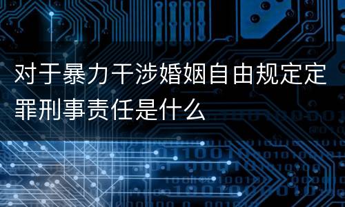 对于暴力干涉婚姻自由规定定罪刑事责任是什么