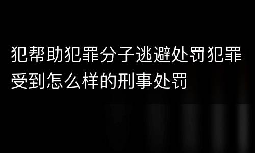 犯帮助犯罪分子逃避处罚犯罪受到怎么样的刑事处罚