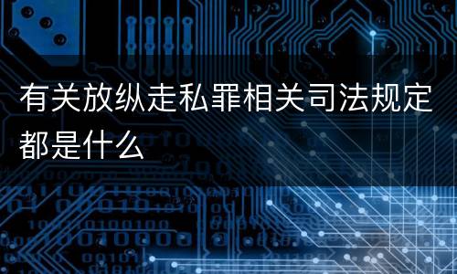 有关放纵走私罪相关司法规定都是什么