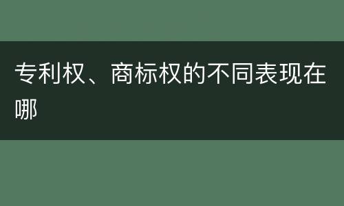 专利权、商标权的不同表现在哪