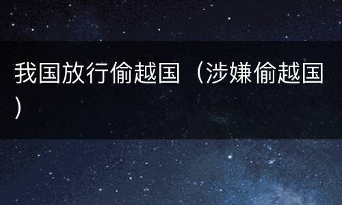 我国放行偷越国（涉嫌偷越国）
