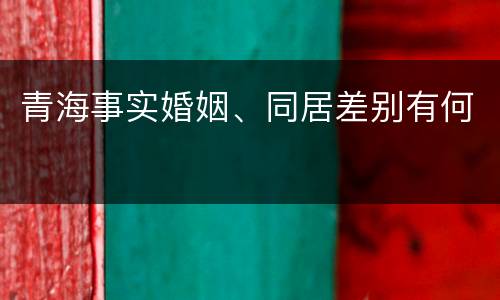 青海事实婚姻、同居差别有何