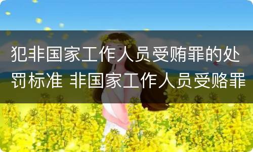 犯非国家工作人员受贿罪的处罚标准 非国家工作人员受赂罪案例