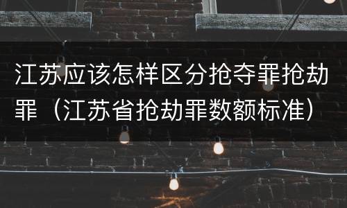 江苏应该怎样区分抢夺罪抢劫罪（江苏省抢劫罪数额标准）