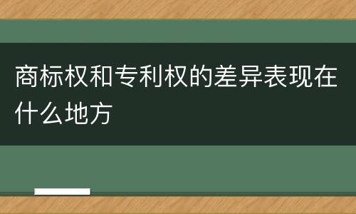 商标权和专利权的差异表现在什么地方
