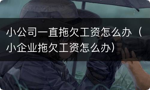 小公司一直拖欠工资怎么办（小企业拖欠工资怎么办）