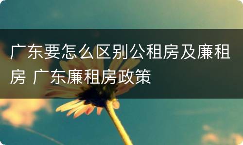 广东要怎么区别公租房及廉租房 广东廉租房政策