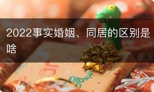 2022事实婚姻、同居的区别是啥