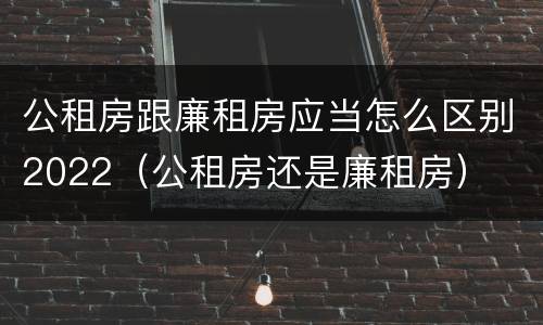公租房跟廉租房应当怎么区别2022（公租房还是廉租房）