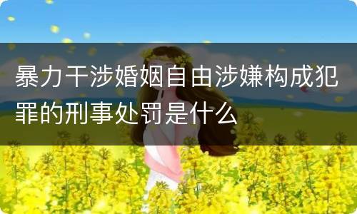 暴力干涉婚姻自由涉嫌构成犯罪的刑事处罚是什么