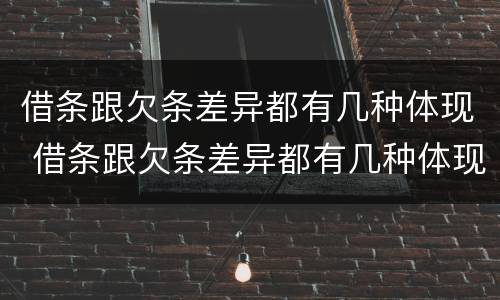 借条跟欠条差异都有几种体现 借条跟欠条差异都有几种体现形式