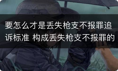 要怎么才是丢失枪支不报罪追诉标准 构成丢失枪支不报罪的行为