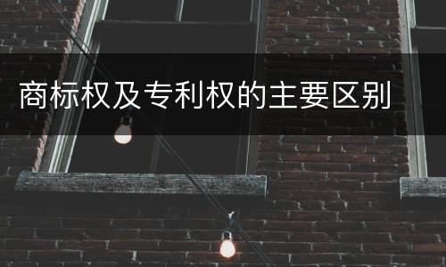 商标权及专利权的主要区别