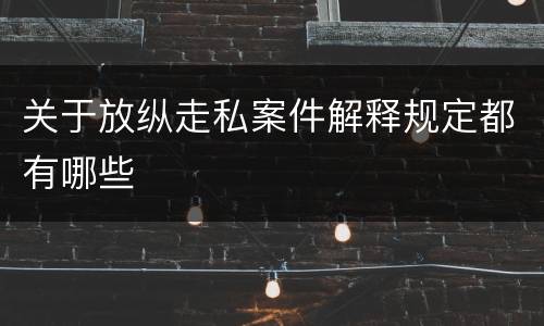 关于放纵走私案件解释规定都有哪些