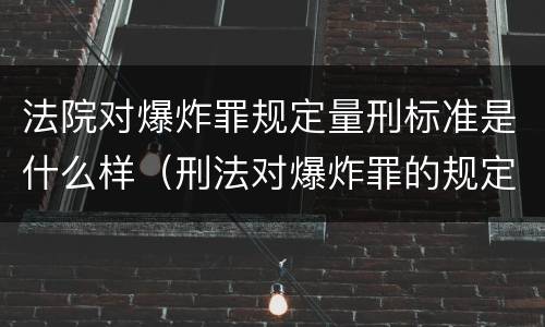 法院对爆炸罪规定量刑标准是什么样（刑法对爆炸罪的规定）