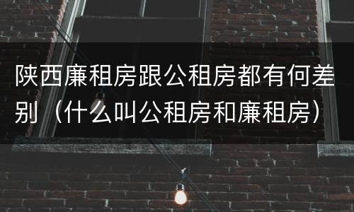 陕西廉租房跟公租房都有何差别（什么叫公租房和廉租房）