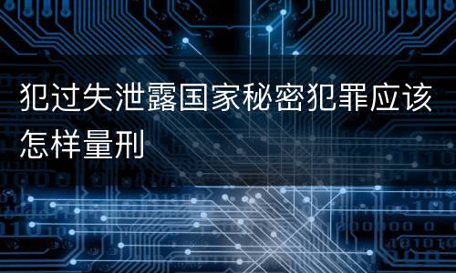 犯过失泄露国家秘密犯罪应该怎样量刑